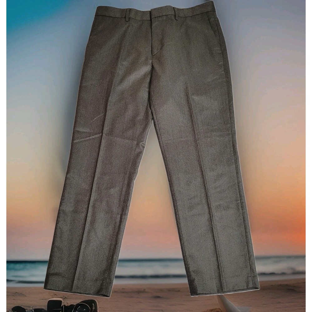 Banana Republic Trouser Men 34x30 Olive Vitale Barberis Canonico 120s Italy Wool